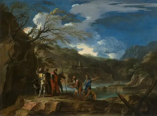 Polycrates and the Fisherman, by Salvator Rosa, oil, 1664