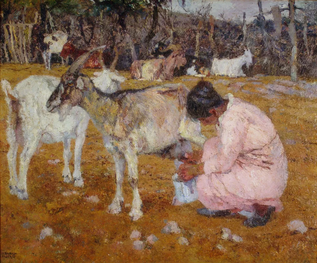 El corral de las cabras, by Fernando Fader, oil, 1926