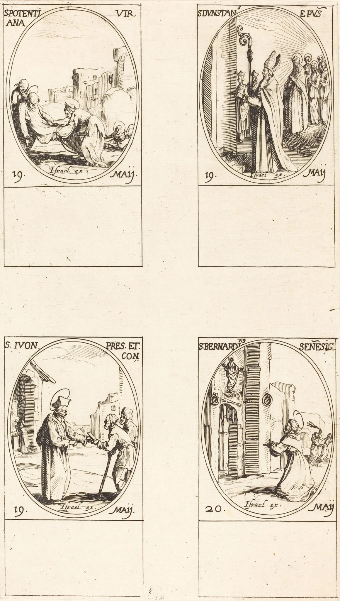 St. Potentiana; St. Dunstan; St. Yvo; St. Bernardinus of Siena, detail