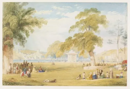 Meadow of the Sweet Waters of Asia, Constantinople, by William Purser, watercolor, 1825