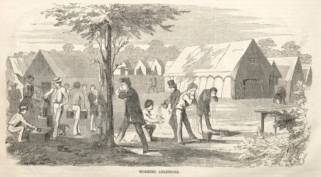 Camp Meeting Sketches: Morning Ablutions, detail