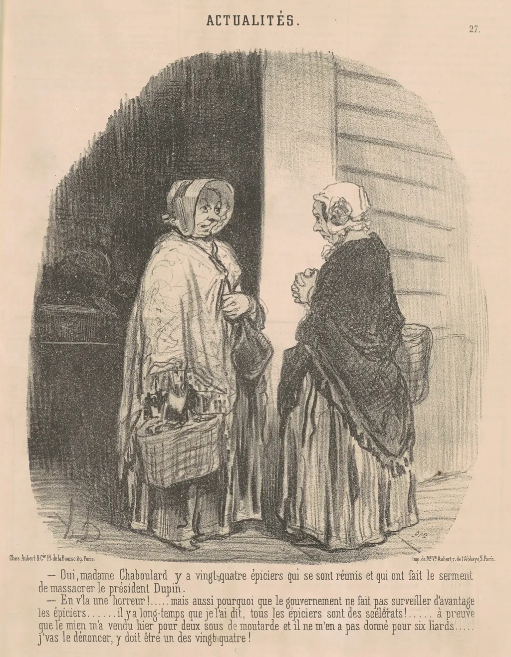 Oui, Madame Chaboulard ..., by Honoré Daumier, ink, 1850
