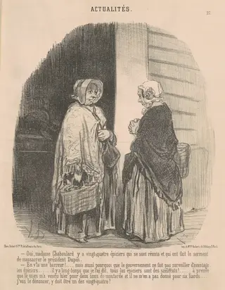 Oui, Madame Chaboulard ..., by Honoré Daumier, ink, 1850