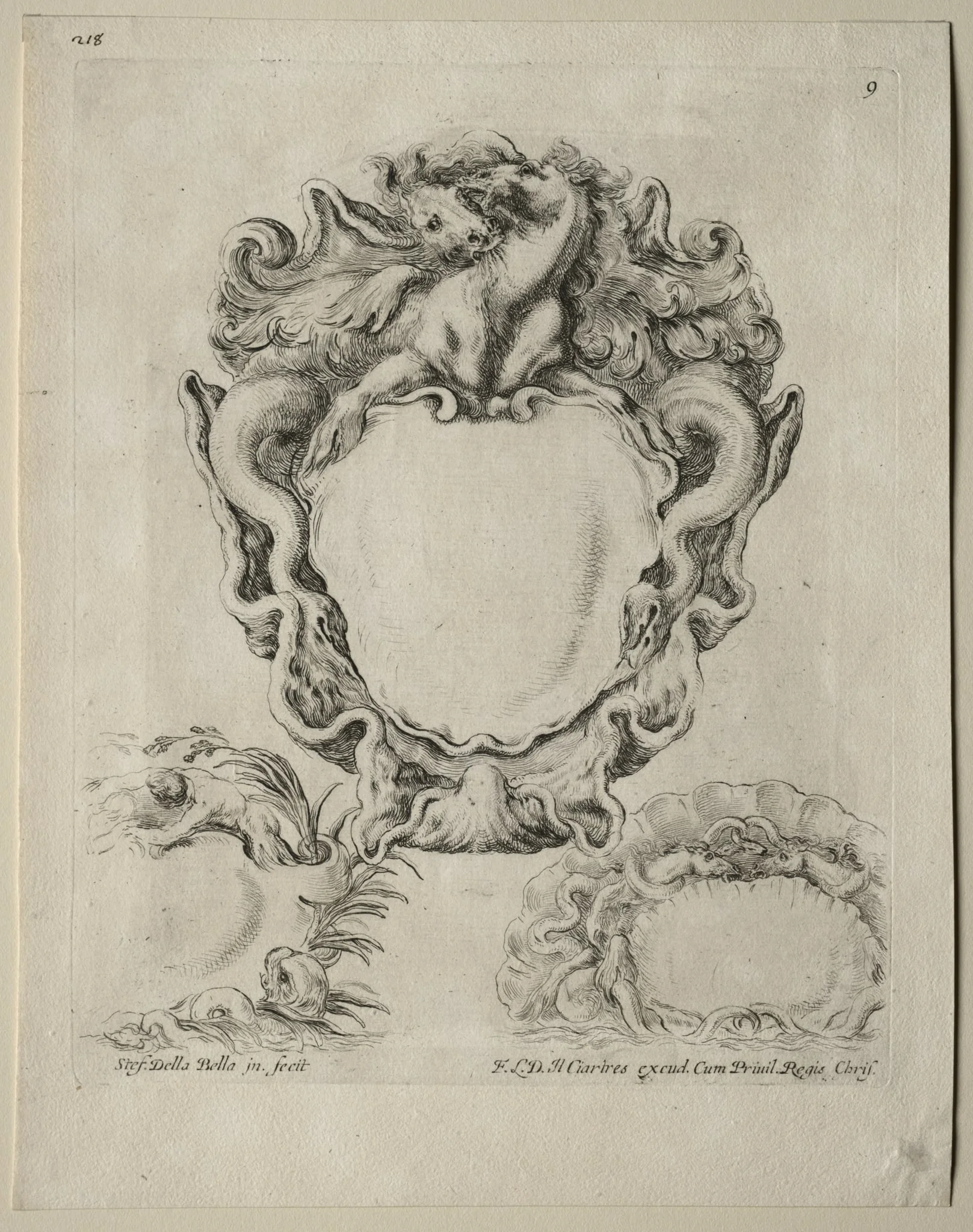 Collection of Various Caprices and New Designs of Cartouches and Ornaments: No. 9, detail