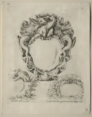 Collection of Various Caprices and New Designs of Cartouches and Ornaments:  No. 9, by Stefano Della Bella, 1646
