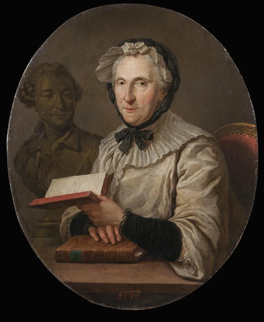 Portrait of Madame Geoffrin, detail
