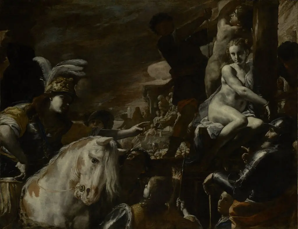 Clorinda Rescuing Sofronia and Olindo, by Mattia Preti, oil, 1660