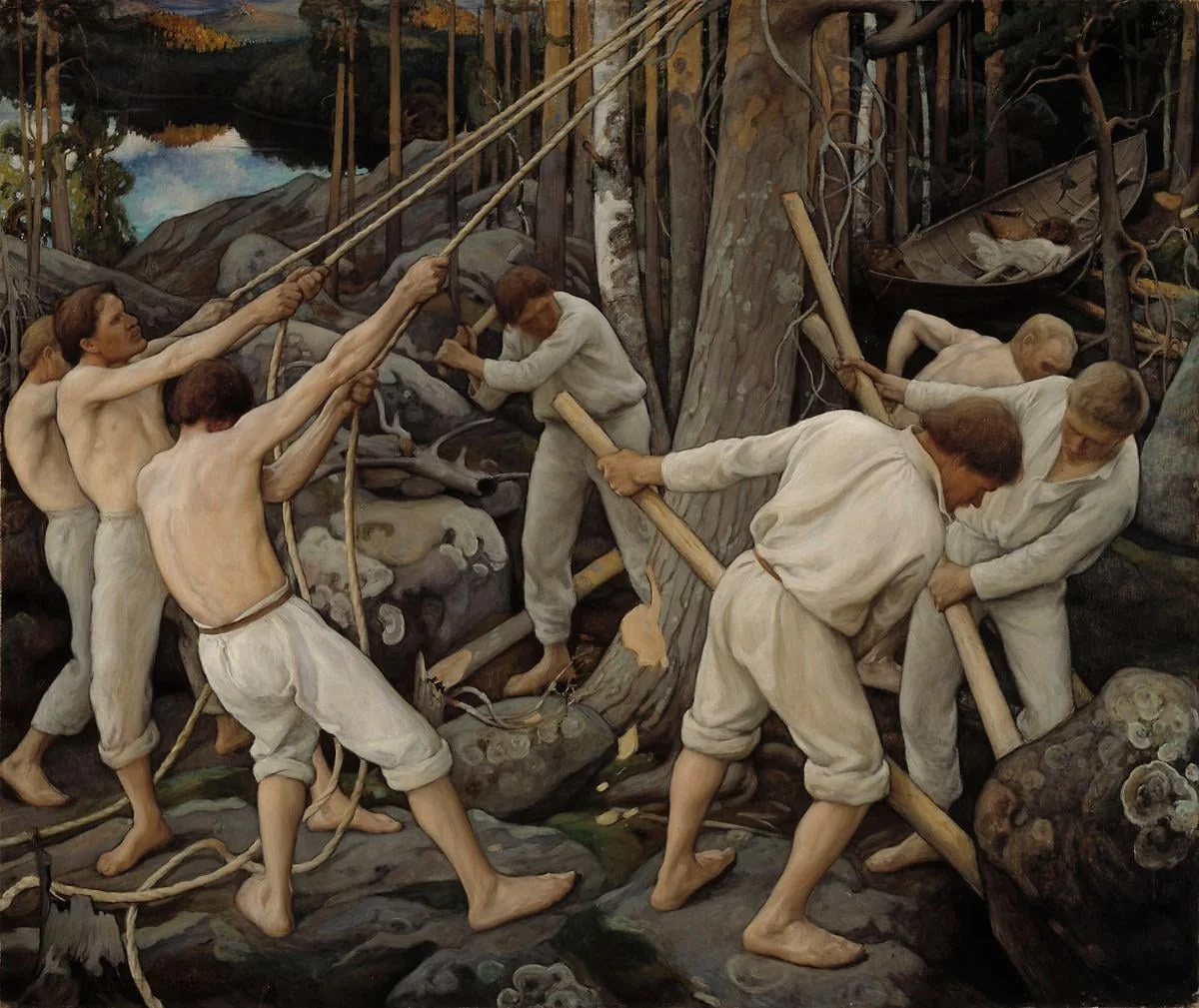 Tienraivaajia Karjalassa, detail