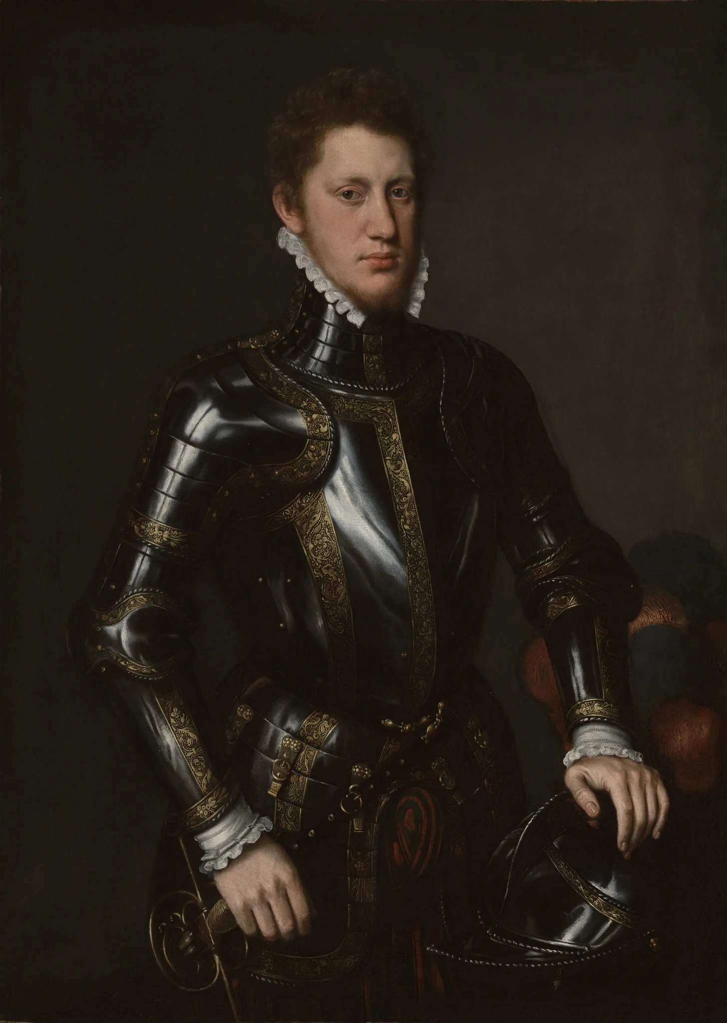 Portrait of a Man in Armor, detail