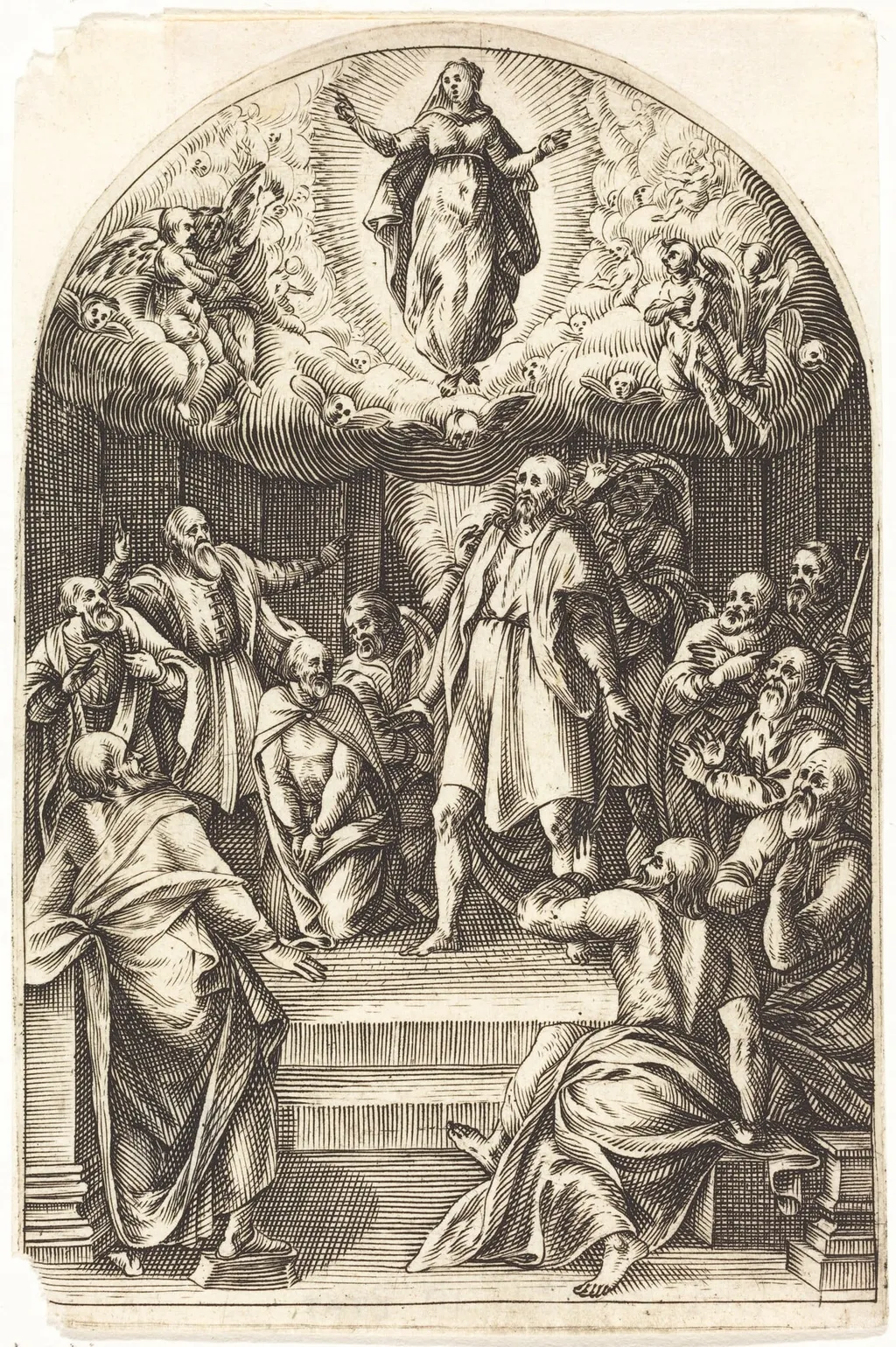 The Assumption, by Jacques Callot, ink, 1610