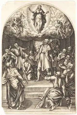 The Assumption, by Jacques Callot, ink, 1610