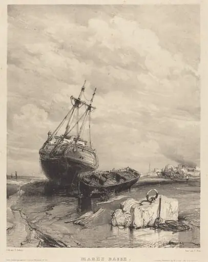 Marée Basse, by Eugène Isabey, ink, 1833