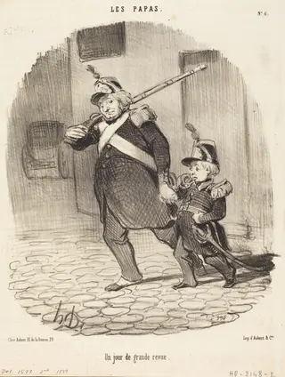 Un Jour de grande revue, by Honoré Daumier, ink, 1847