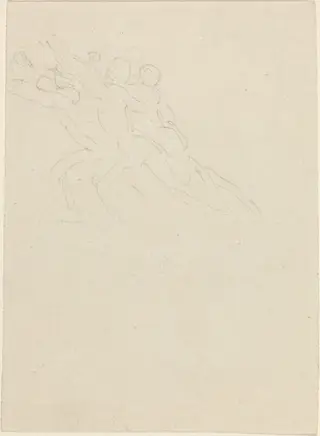 Running Figures with Arms Raised, by John Flaxman, graphite, 1790