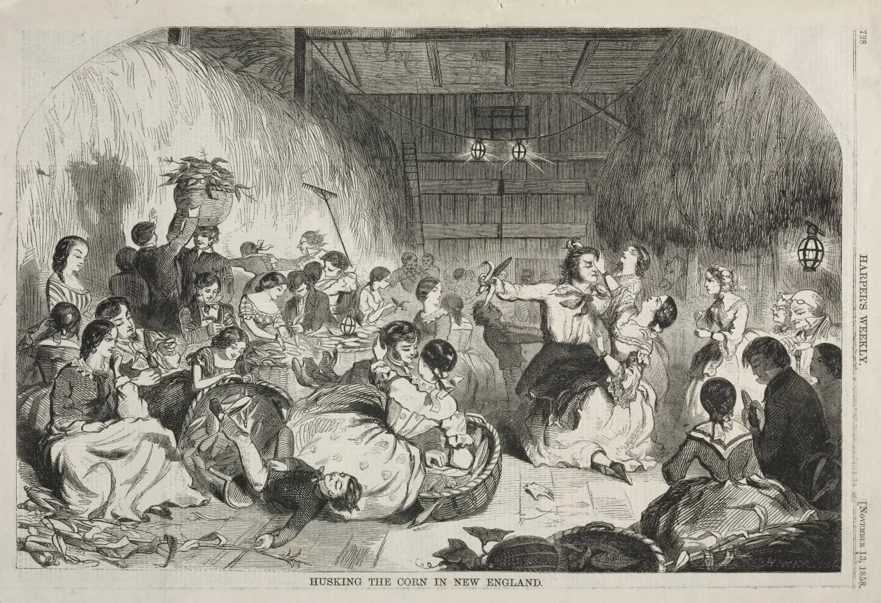 Husking the Corn in New England, detail