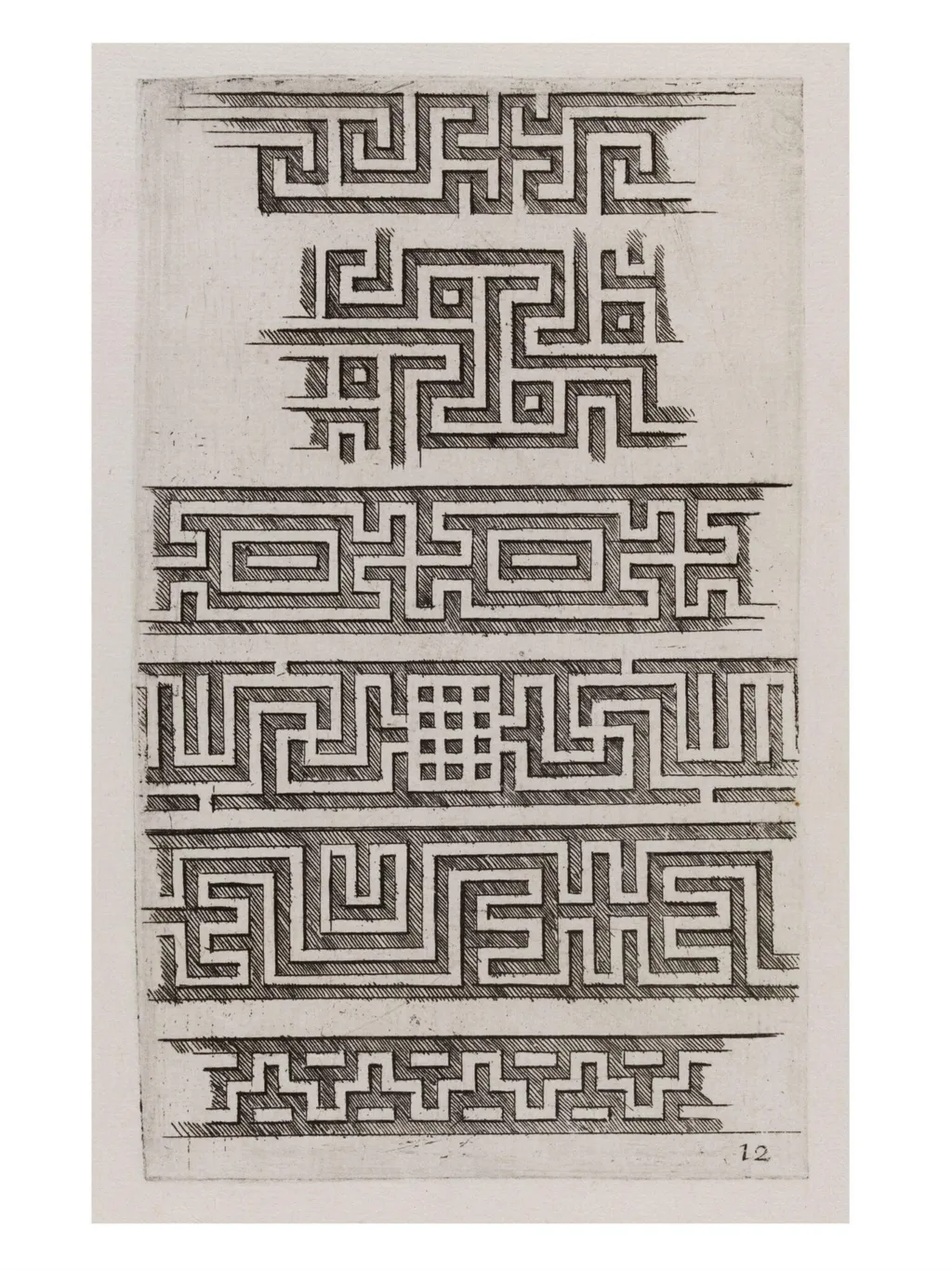 Recherche de plusieurs beaux morceaux d'ornemens antiques et modernes, comme trophées, frises, masques, feuillages, et autres etc., by D. Antoine Pierretz, 1648