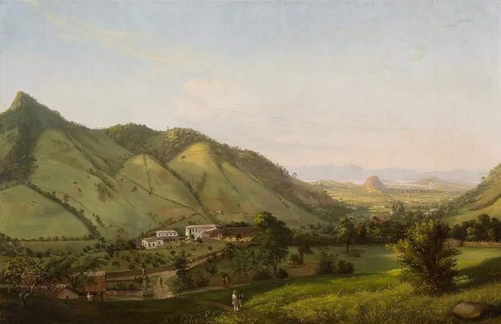 Meuron factory in Andaraí, Río de Janeiro, by Jean-Jacques François Coindet, oil, 1840