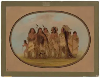 Distinguished Crow Indians, by George Catlin, oil, 1865