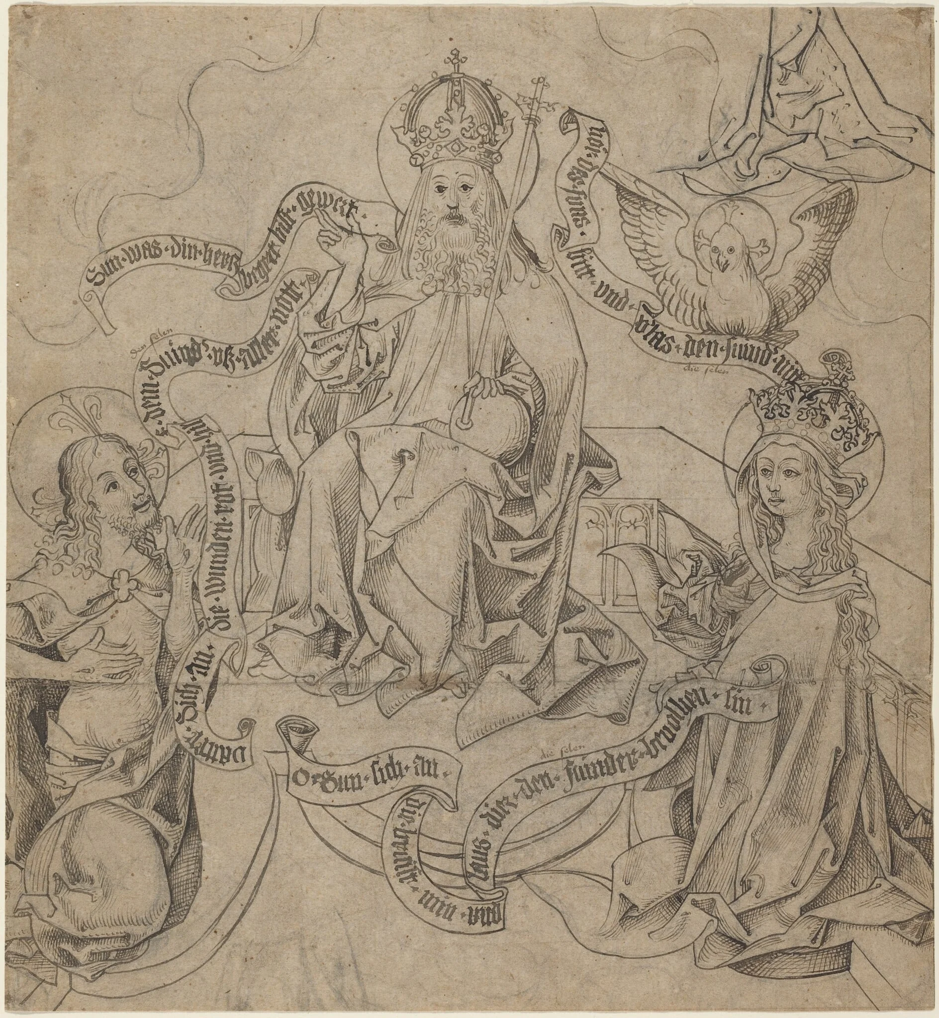 Christ and Mary Interceding with God the Father, detail