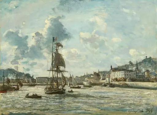 Entrance to the Port of Honfleur, by Johan Jongkind, oil, 1864