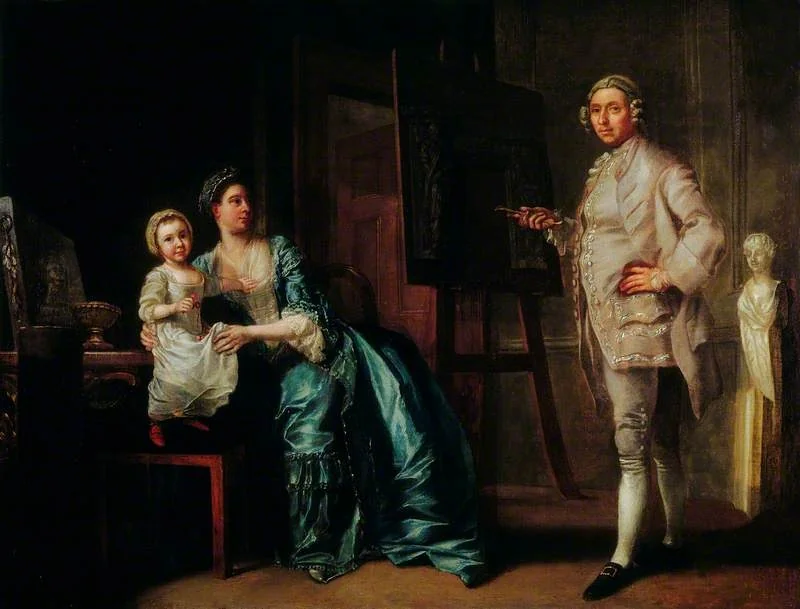 The Sculptor Joseph Wilton (1722–1803), with His Wife and Daughter, detail