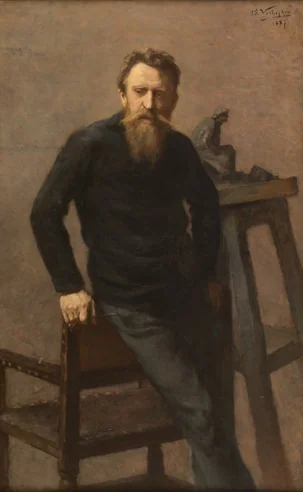 Constantin Meunier in his sculptor's studio, detail