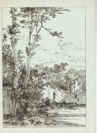 Abandoned Park, by Louis Gabriel Moreau the Elder, ink, 1780