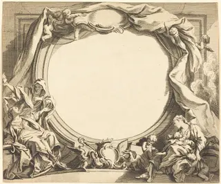 Faith and Charity, by Gabriel Huquier, ink, 1734