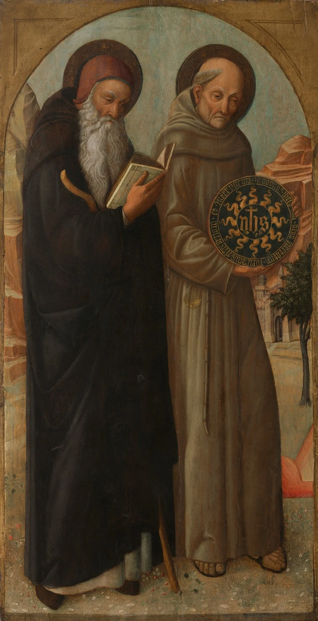 Saint Anthony Abbot and Saint Bernardino of Siena, detail