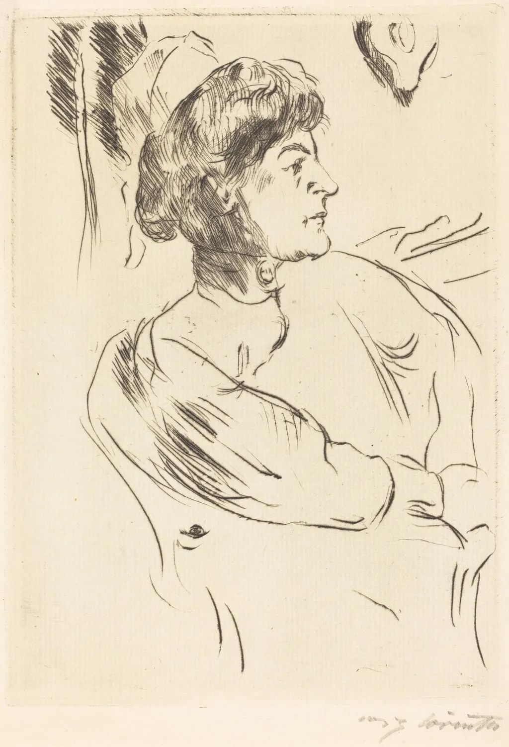 Krankenschwester (Nurse), by Lovis Corinth, ink, 1914