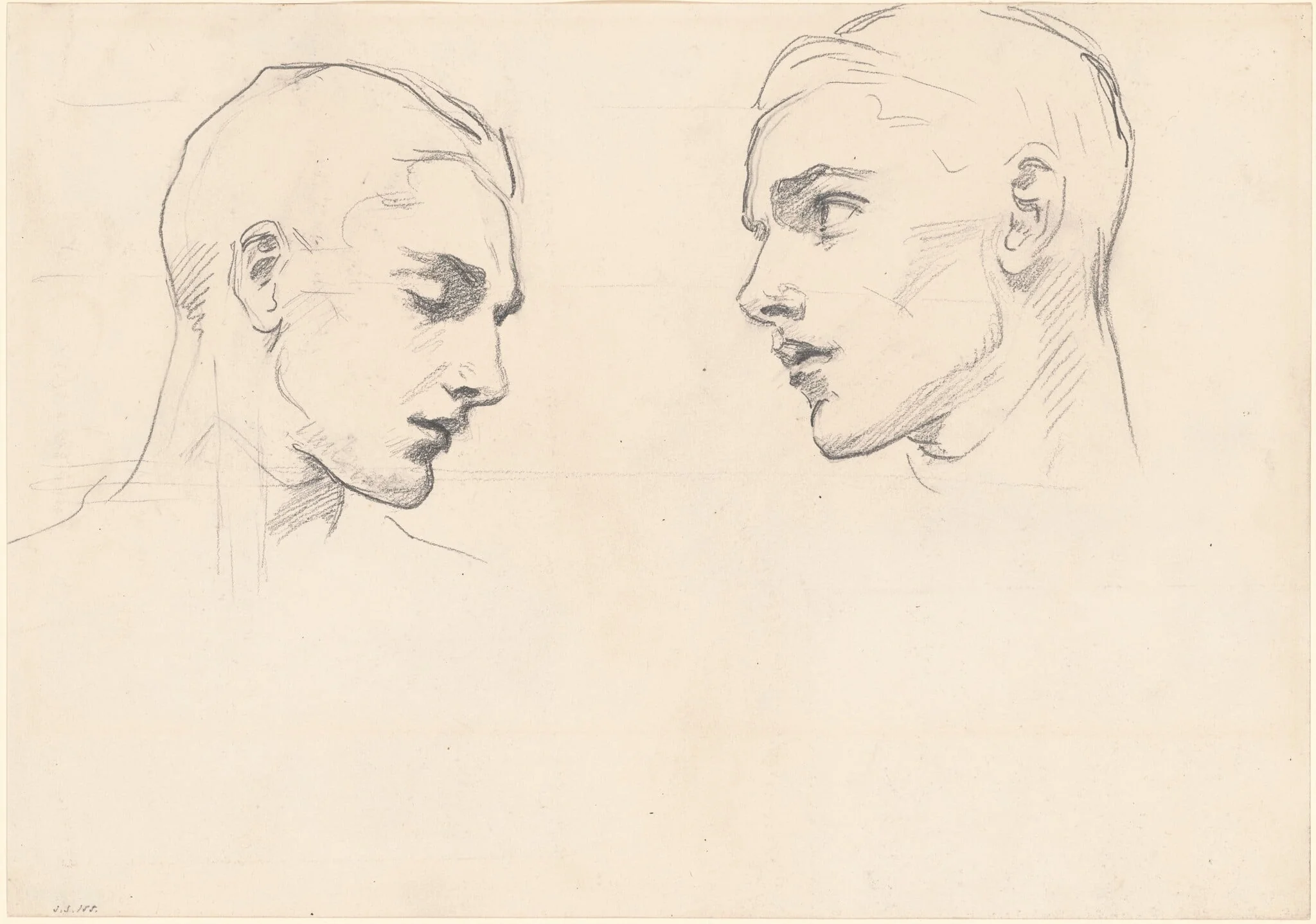Studies of a Man's Head, detail