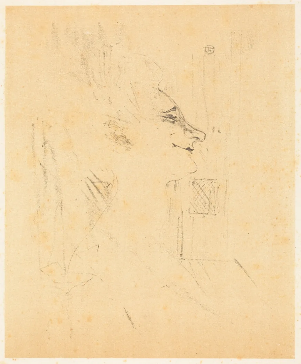 Drunkard (Soularde), by Henri de Toulouse-Lautrec, ink, 1898