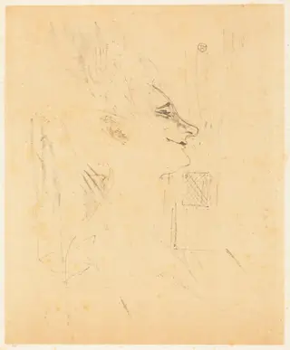 Drunkard (Soularde), by Henri de Toulouse-Lautrec, ink, 1898