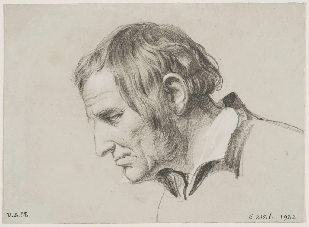 Study of an old man’s head, by Richard CB, RA, ARA Redgrave, 1850