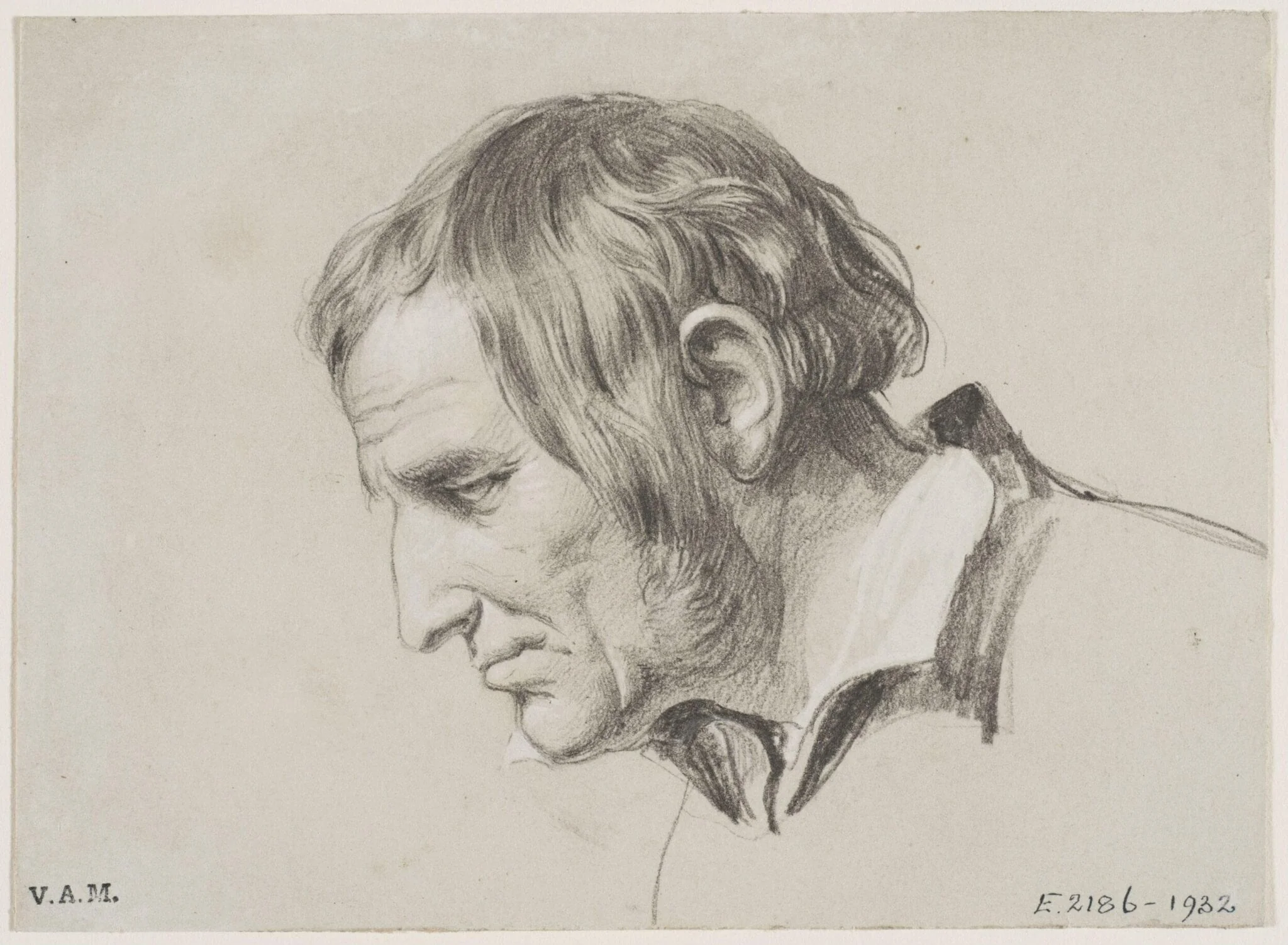 Study of an old man’s head, detail