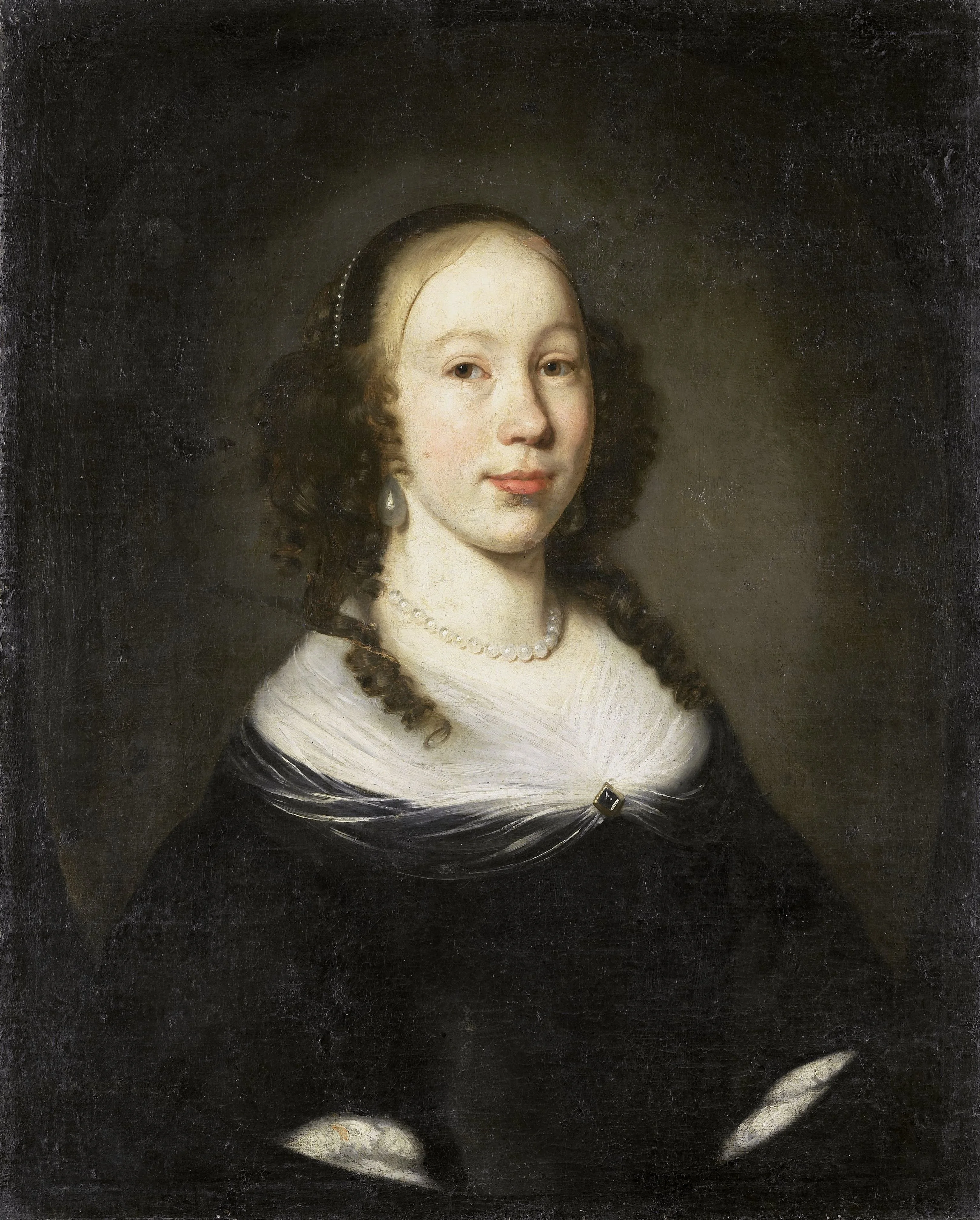 Portrait of a young woman, detail
