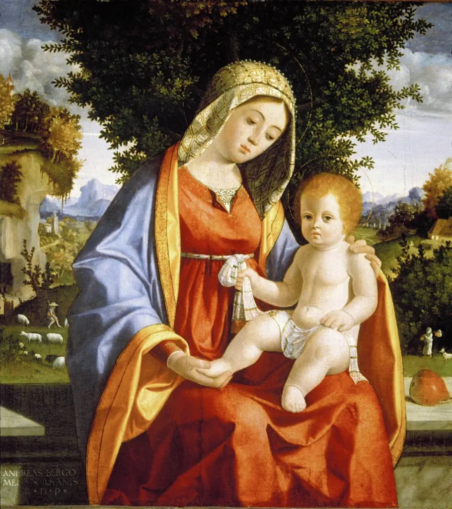 Madonna and Child in Landscape, by Andrea Previtali, unspecified, 1514