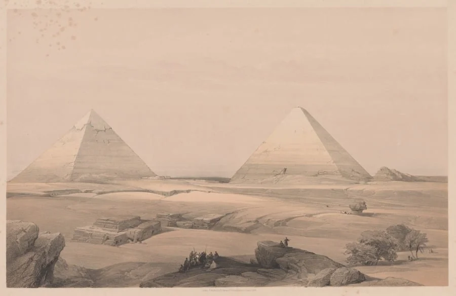Egypt and Nubia: Volume I - No. 3, Pyramids of Gizeh, detail