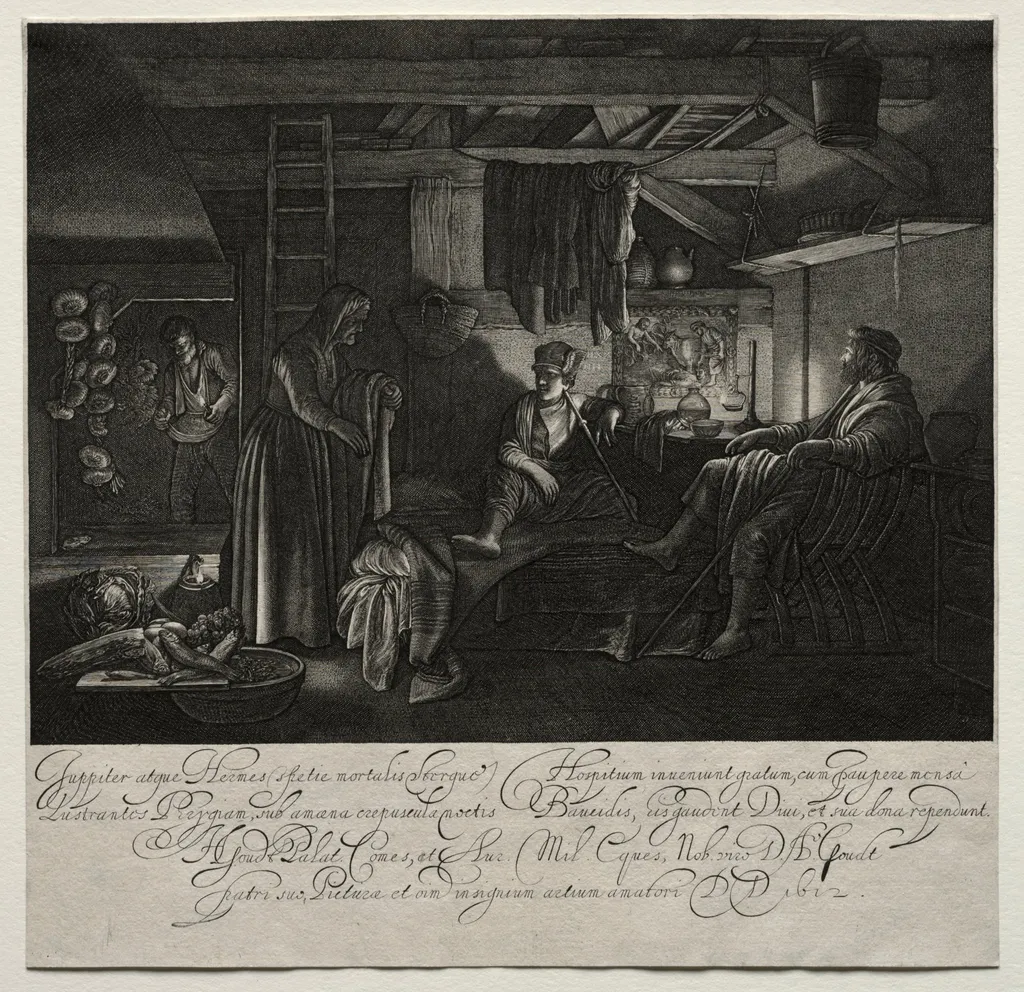 Jupiter and Mercury at the House of Philemon and Baucis, by Hendrik Goudt, 1613
