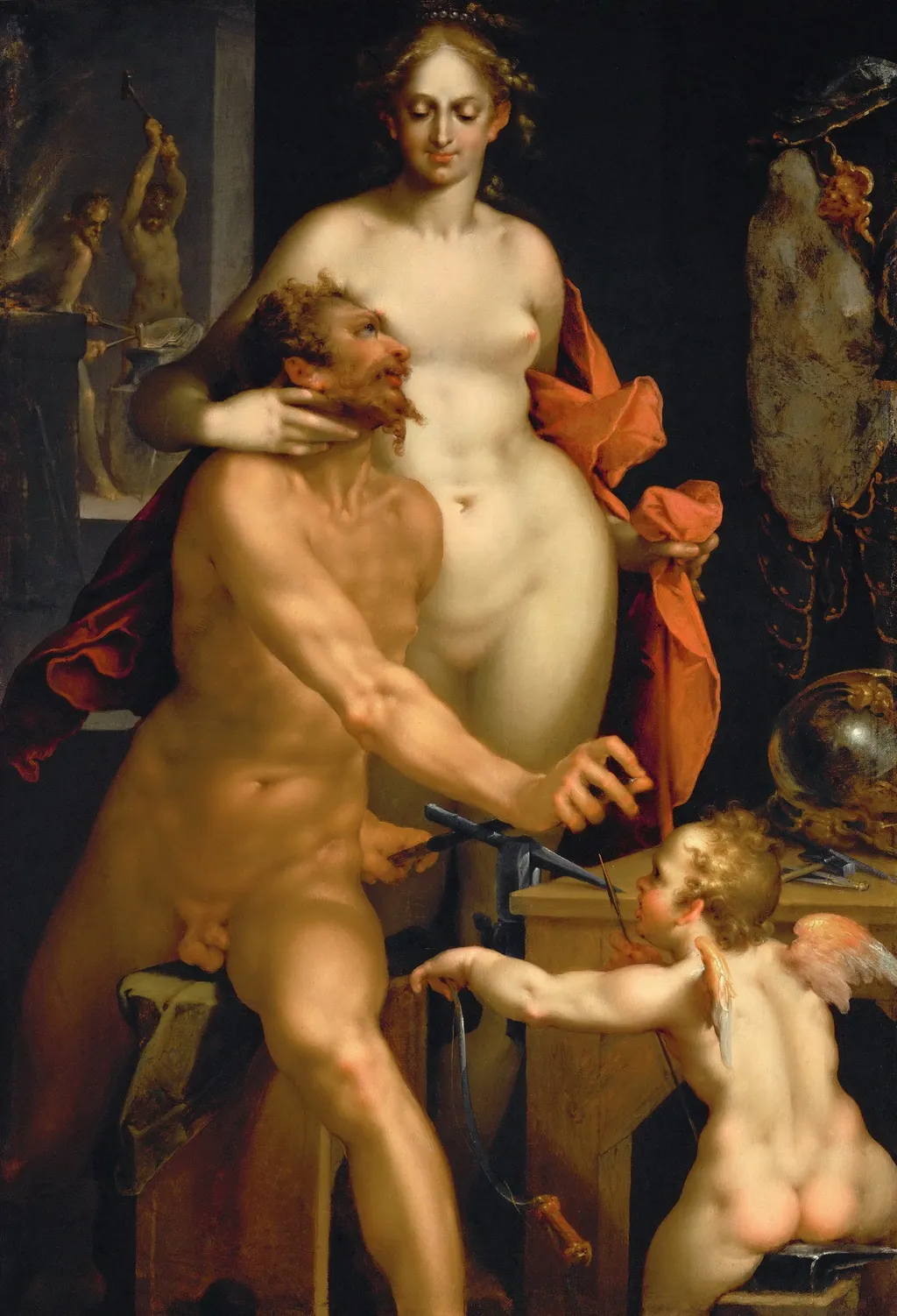 Venus in Vulcan's Forge, by Bartholomeus Spranger, oil, 1610