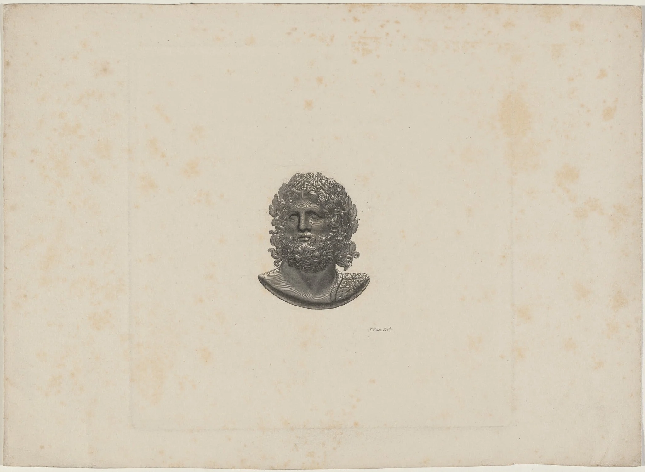 Head of a Man Crowned with Laurel: Homer, detail