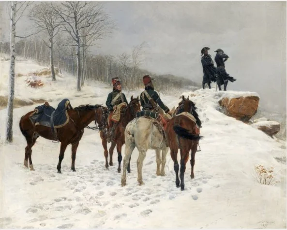Group of Cavalry in the Snow: Moreau and Dessoles before Hohenlinden, detail