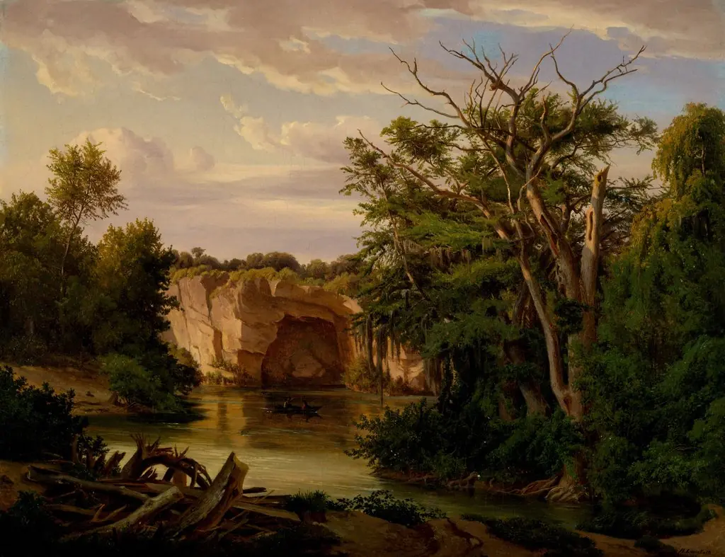 Hill Country Landscape, by Hermann Lungkwitz, oil, 1862