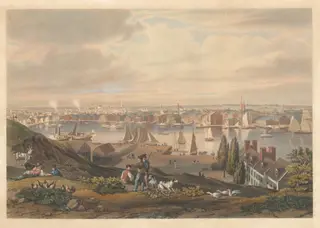 Baltimore from Federal Hill, by William James Bennett, ink, 1831
