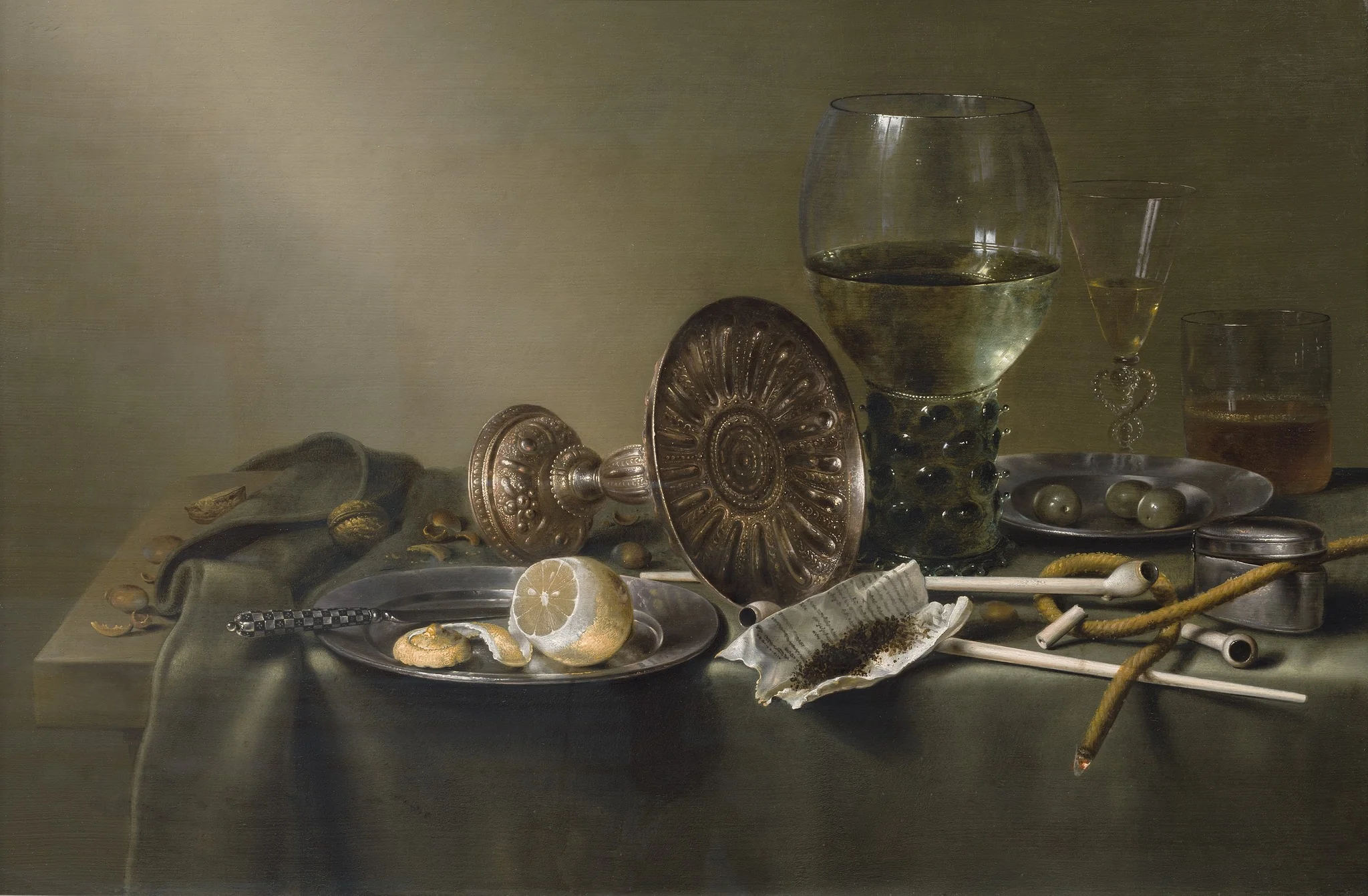 Still Life with Glasses and Tobacco, detail