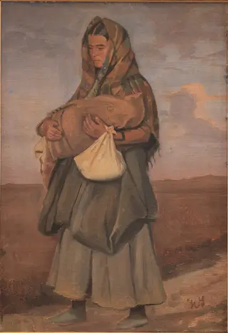 Taterkvinde med sit barn på heden, by Hans Smidth, oil, 1893