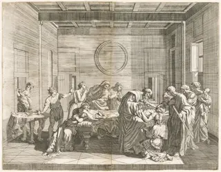 Extreme Unction, by Jean Dughet, ink, 1650