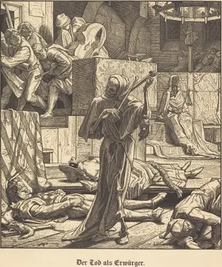 Der Tod als Erwürger (Death as a Strangler), by Alfred Rethel, ink, 1851