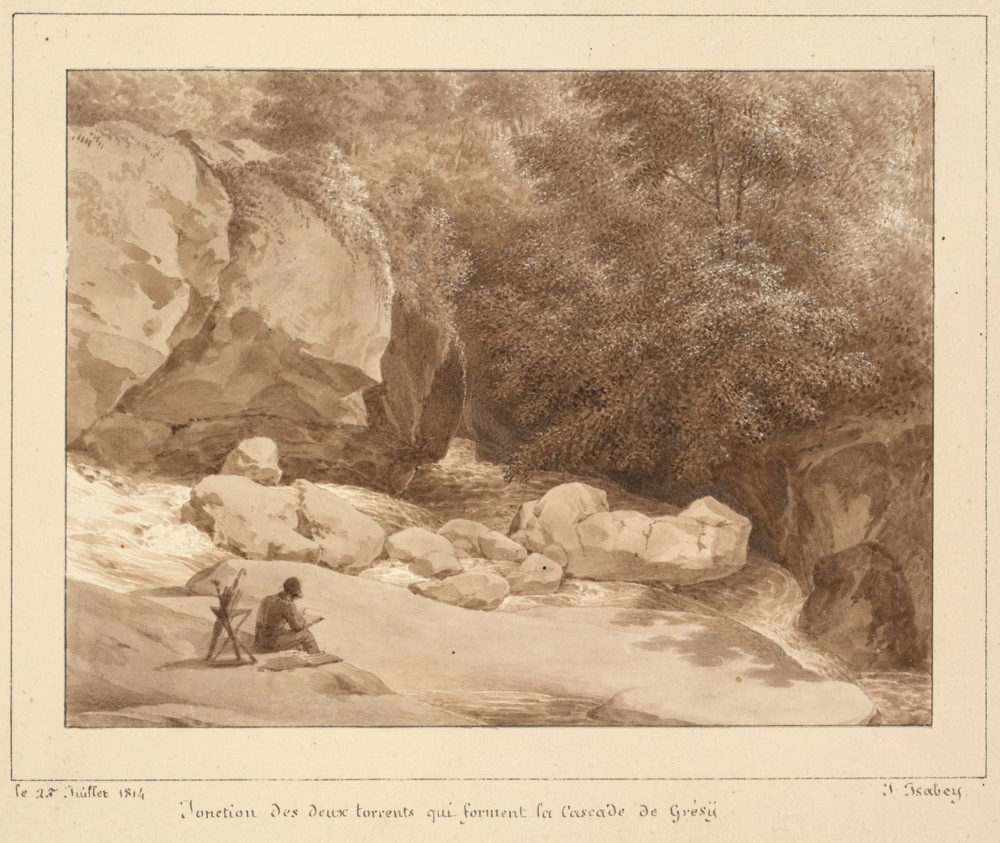Jonction des deux torrents qui forment la Cascade de Grésy, detail