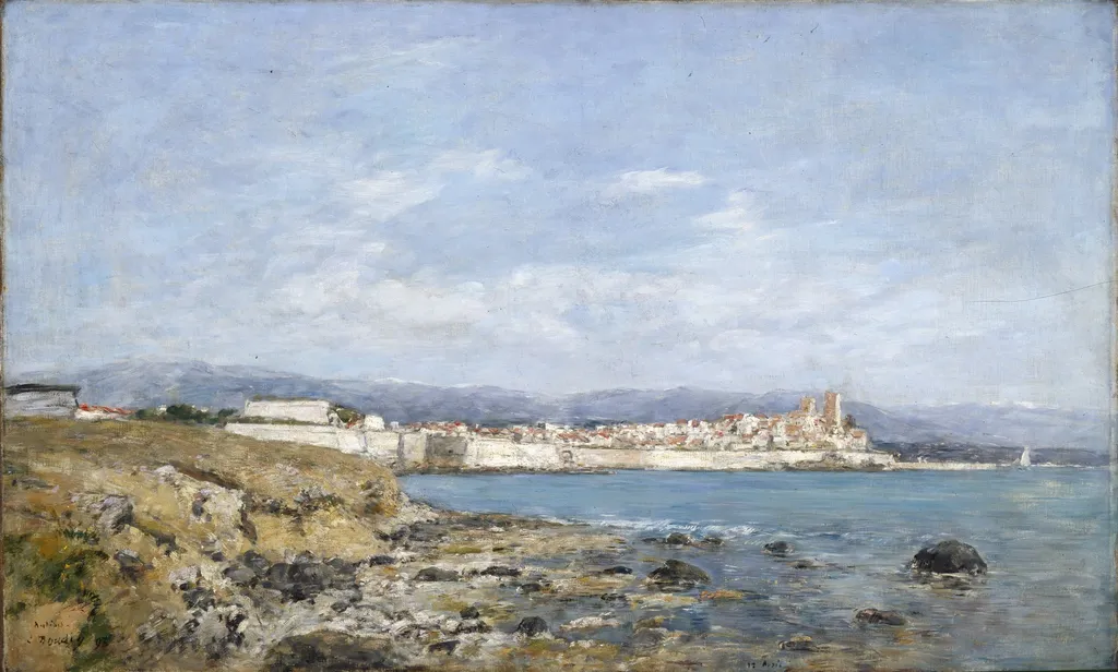 View of Antibes, by Eugène Boudin, oil, 1897